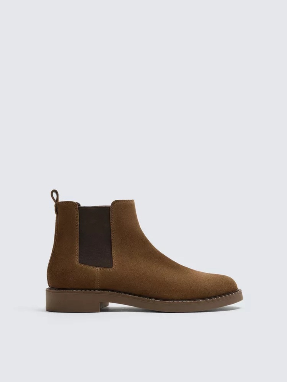 Zara NWT Leather Suede Chelsea men’s boots Size US 7, EUR 40 Brown Elastic side